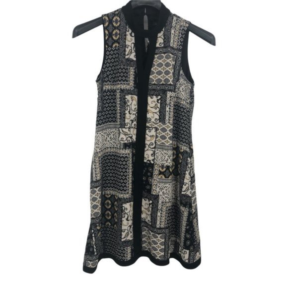 Mock Neck Paisley Shift Dress Tunic Top 4 - Picture 3 of 12